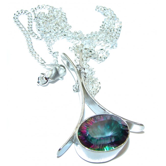 Awesome Natural Magic Topaz .925 Silver Necklace