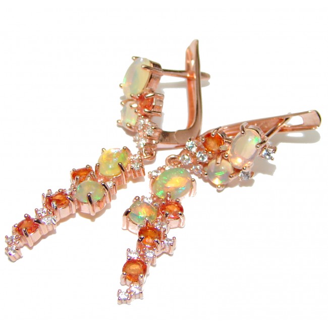 Ethiopian Hot Opal 14k Gold over .925 Sterling Silver handcrafted earrings