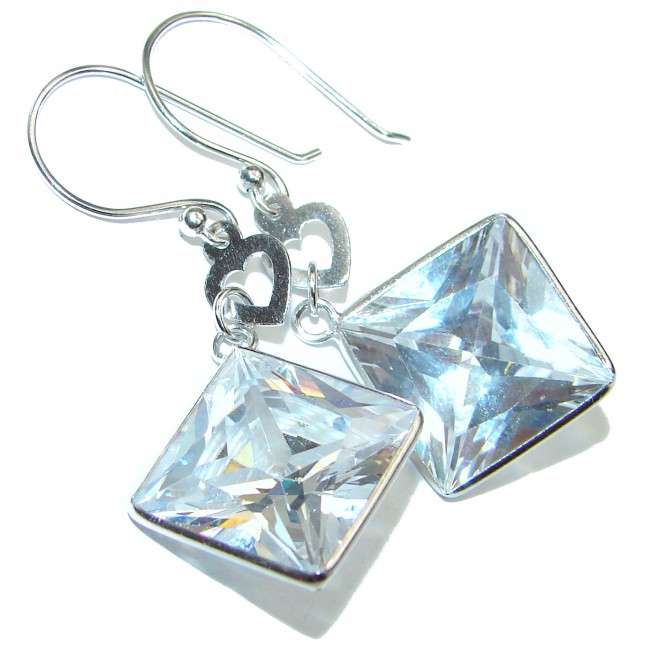 Rare Perception White Topaz .925 Sterling Silver handcrafted earrings
