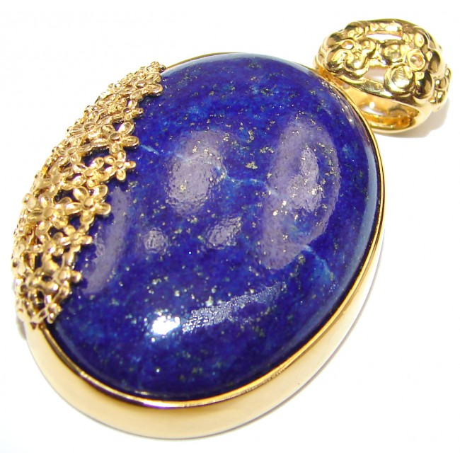 Blue Authentic Lapis Lazuli 18K Gold over .925 Sterling Silver handcrafted Pendant
