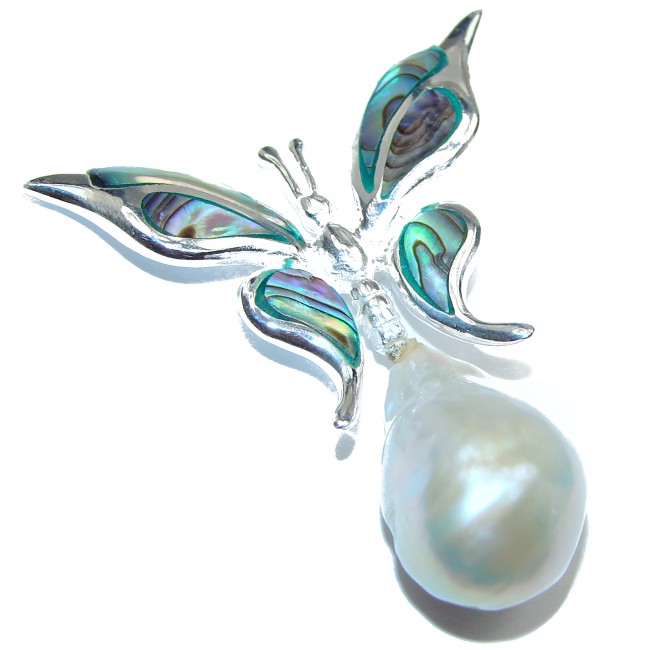 Treasure of Mother Nature Rainbow Abalone .925 Sterling Silver handcrafted pendant