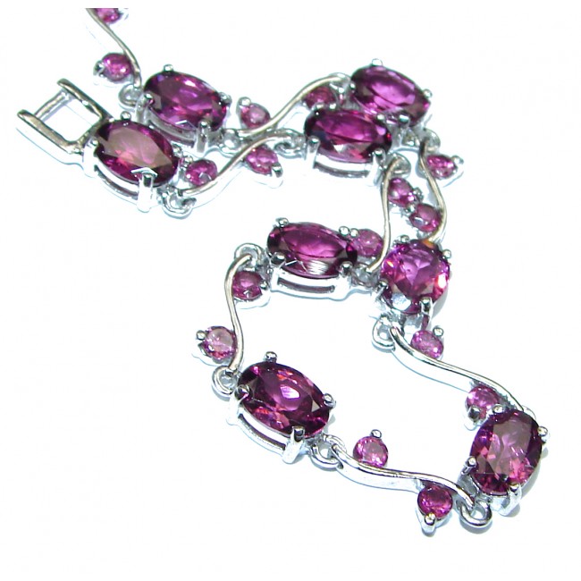 Bali Made Pink Raspberry Garnet .925 Sterling Silver handcrafted Bracelet