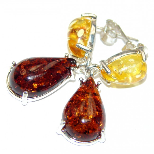 Lucky Apple Baltic Amber .925 Sterling Silver handcrafted Earrings