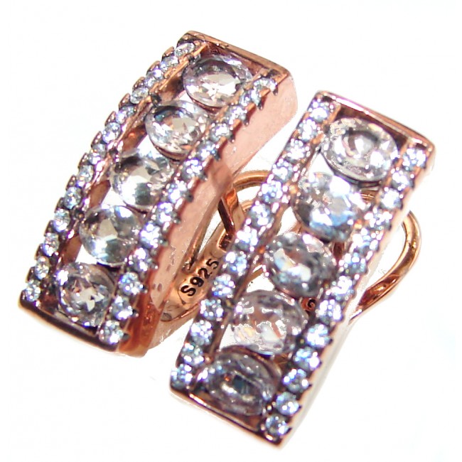 Oval Cut Morganite 14K Rose Gold over .925 Sterling Silver handcrafted earrings
