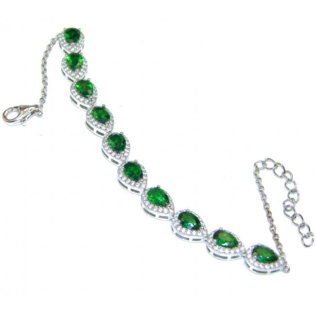 Authentic Sapphire Chrome Diopside .925 Sterling Silver handcrafted Bracelet