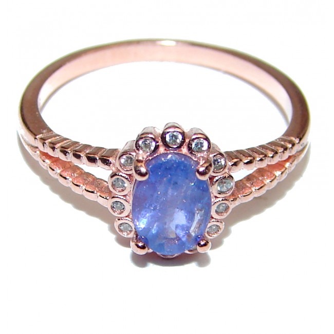 Genuine Sapphire .925 Sterling Silver handcrafted Statement Ring size 7