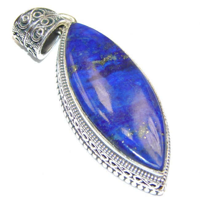 Huge Royal Blue Lapis Lazuli .925 Sterling Silver handcrafted Pendant