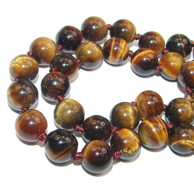 Large Perfect Gift Golden Tigers Eye .925 Sterling Silver handmade Necklace