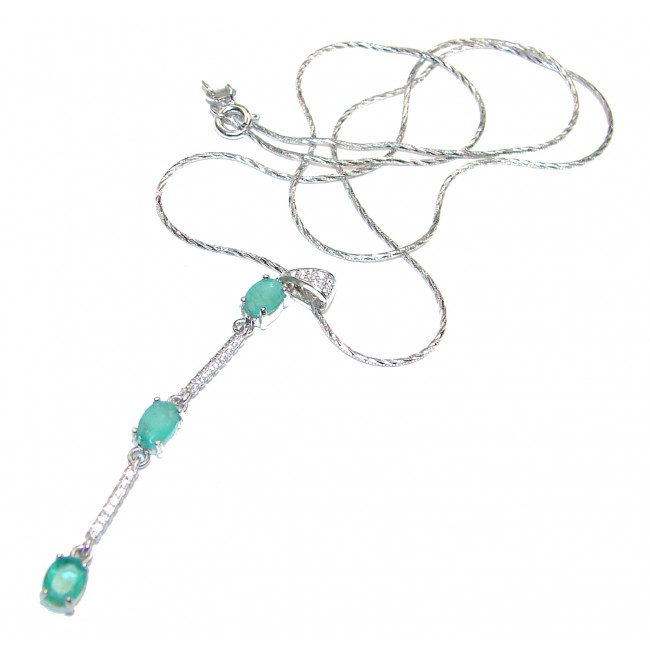 Cute Colombian Emerald .925 Sterling Silver necklace