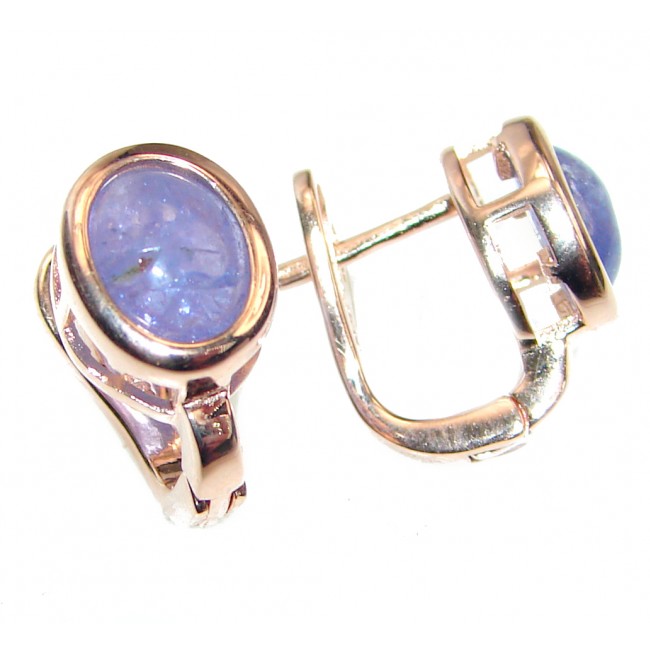Perfect genuine Tanzanite 14K Gold over .925 Sterling Silver handmade earrings