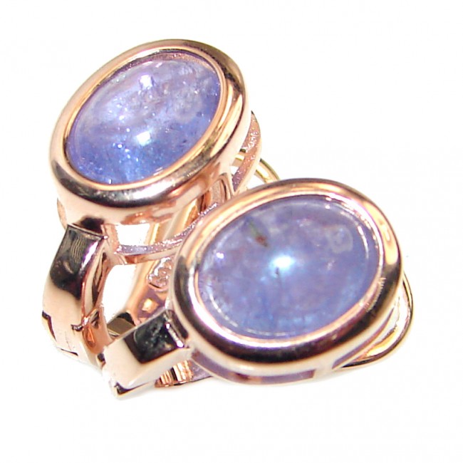 Perfect genuine Tanzanite 14K Gold over .925 Sterling Silver handmade earrings