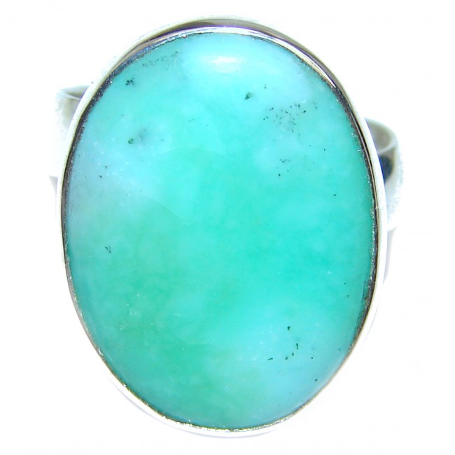 Good Energy Chrysoprase Sterling Silver Ring s. 7 adjustable