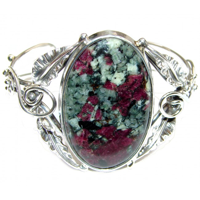 One of the kind GENUINE Eudialyte .925 Sterling Silver handcrafted Bracelet