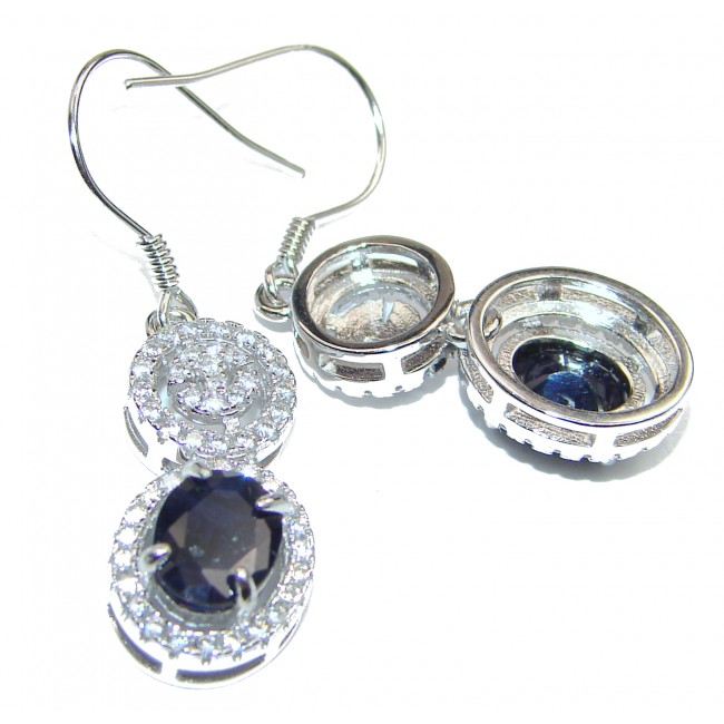 Gabriella Authentic Sapphire .925 Sterling Silver handmade earrings