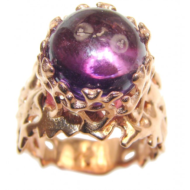 Purple Reef Amethyst Rose Gold over .925 Sterling Silver Ring size 7