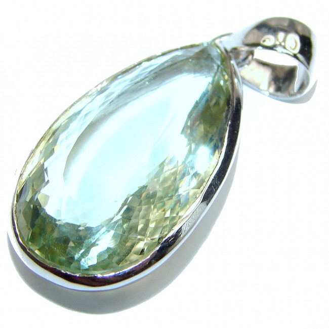 Spectacular Green Amethyst .925 Sterling Silver handcrafted pendant