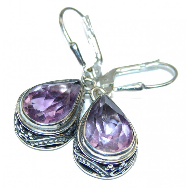 Purple LOVE Amethyst .925 Sterling Silver handmade Earrings