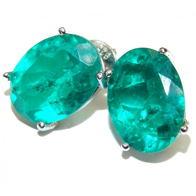 Spectacular Emerald .925 Sterling Silver handmade Transforming earrings