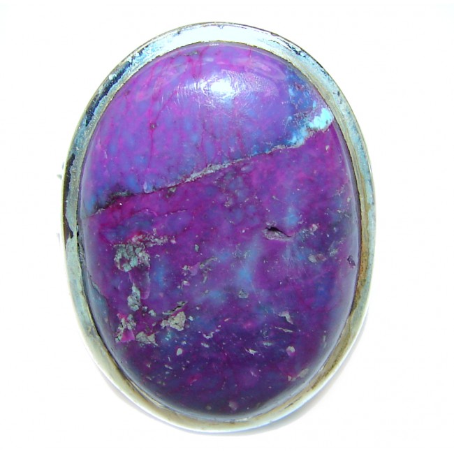 Huge Purple Turquoise .925 Sterling Silver handcrafted ring; s. 8