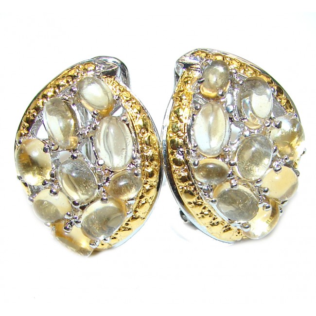 Golden Tears Spectacular quality Authentic Citrine .925 Sterling Silver handmade earrings
