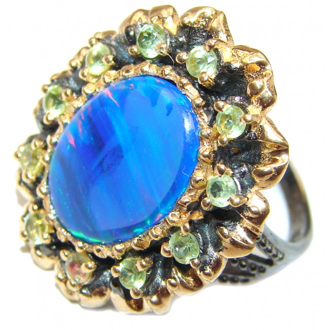 Japanese Opal 14K Gold over .925 Sterling Silver handcrafted ring size 8