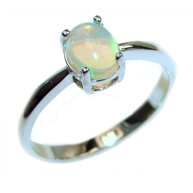Hot Ethiopian Opal .925 Sterling Silver handcrafted ring size 9 1/4