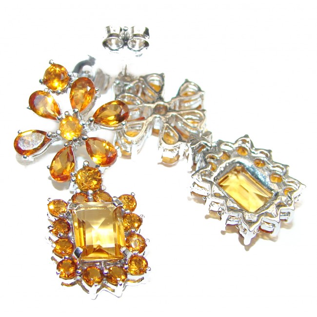 Luxury Authentic Golden Topaz .925 Sterling Silver handmade earrings