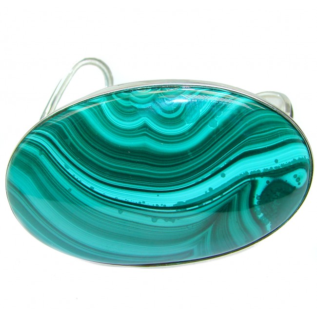 Eternal Paradise 78.9 grams Natural Malachite highly polished .925 Sterling Silver handcrafted Bracelet / Cuff
