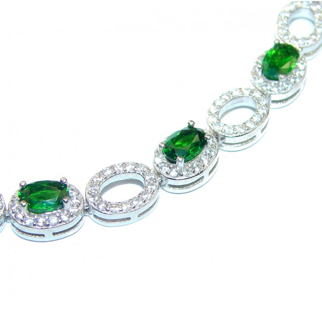 Authentic Chrome Diopside .925 Sterling Silver handcrafted Bracelet