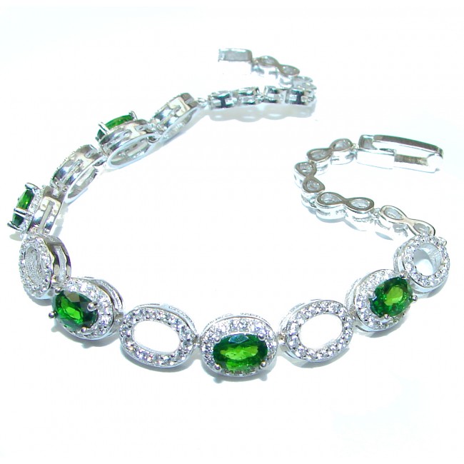 Authentic Chrome Diopside .925 Sterling Silver handcrafted Bracelet