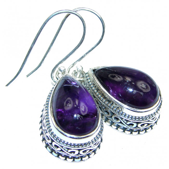 Purple African Amethyst .925 Sterling Silver handmade Earrings