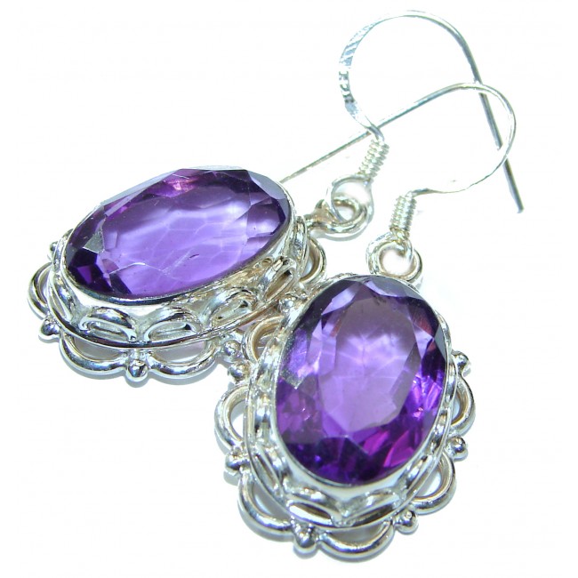 Purple L Amethyst .925 Sterling Silver handmade Earrings