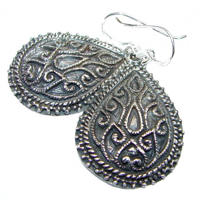 HUGE Bali Design .925 Sterling Silver handcrafted Earrings