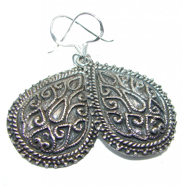 HUGE Bali Design .925 Sterling Silver handcrafted Earrings
