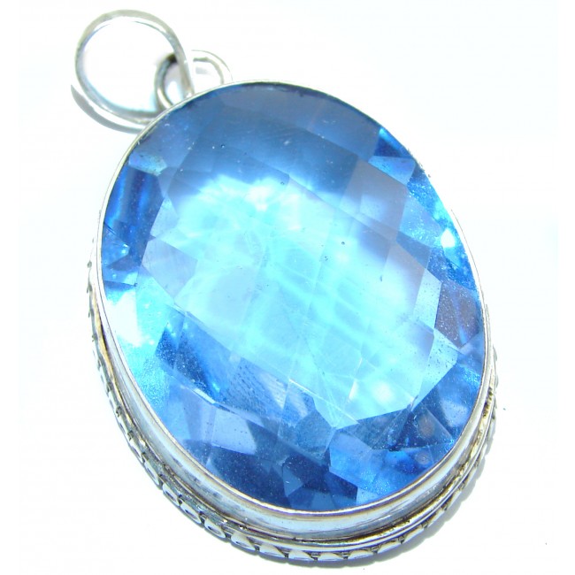 Royal quality genuine 55ctw Quartz .925 Sterling Silver handcrafted Pendant