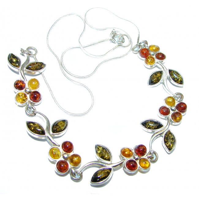 Perfect Together Best quality authentic Amber .925 Sterling Silver handmade necklace