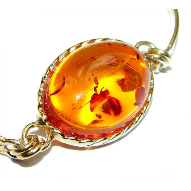 Beautiful authentic Baltic Amber Gold over .925 Sterling Silver handcrafted Bracelet