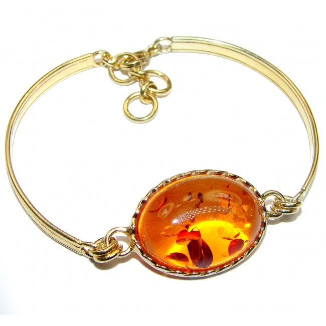 Beautiful authentic Baltic Amber Gold over .925 Sterling Silver handcrafted Bracelet