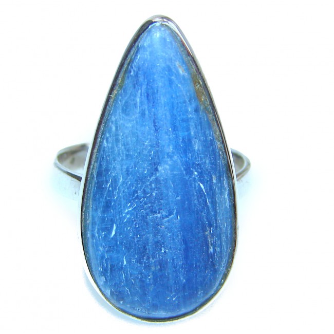 Huge Natural 16ct Kyanite .925 Sterling Silver handcrafted ring size 8