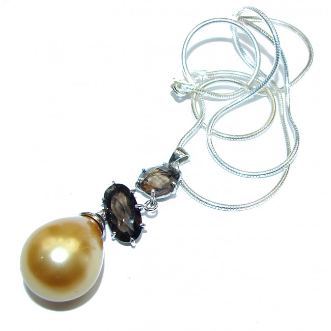 CHic Style Golden Pearl .925 Sterling Silver handmade necklace