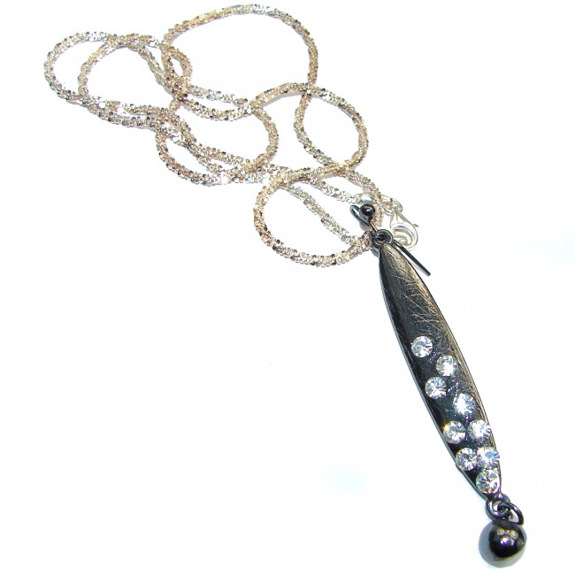 Victorian Style White Topaz Sterling Silver necklace