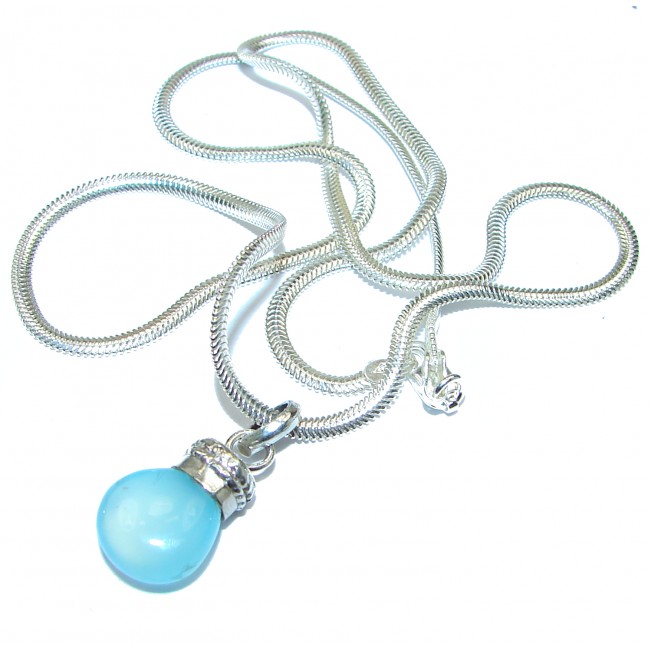 Aura Of Beauty Genuine Chalcedony Agate .925 Sterling Silver handmade necklace