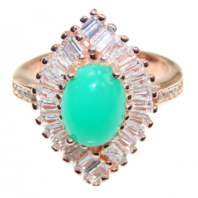 Good Energy Chrysoprase .925 Sterling Silver Ring s. 6 adjustable