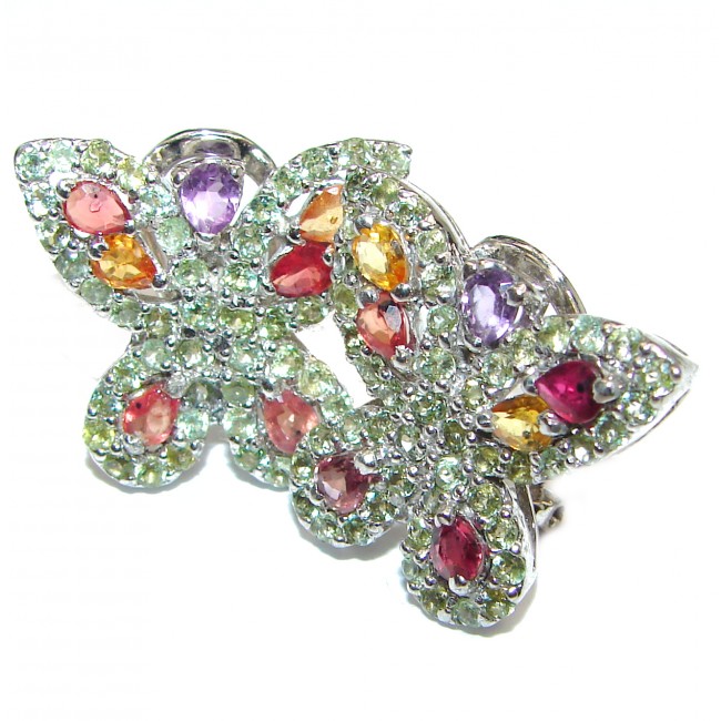 Posh Butterflies Authentic Multicolor Sapphire .925 Sterling Silver handmade earrings