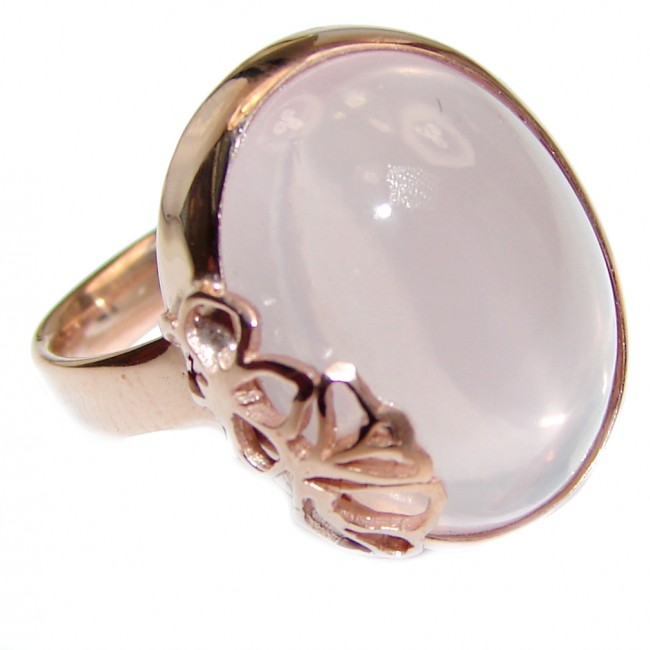 Rose Quartz Gold over .925 Sterling Silver brilliantly handcrafted ring s. 8 adjustable