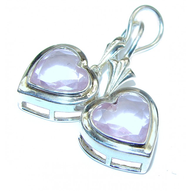 Pink Hearts Topaz .925 Sterling Silver handcrafted earrings
