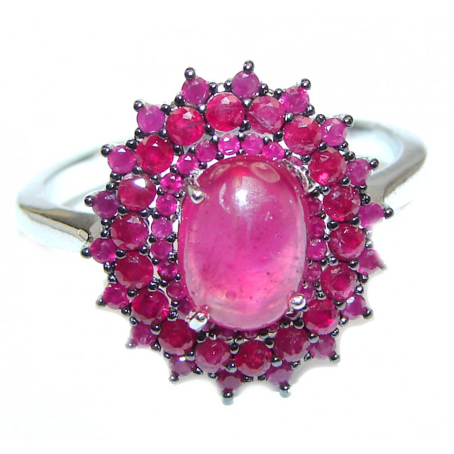 Genuine 8 ctw Ruby .925 Sterling Silver handcrafted Statement Ring size 8