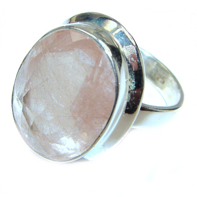 Exotic Rutilated quartz Sterling Silver Ring s. 6 3/4