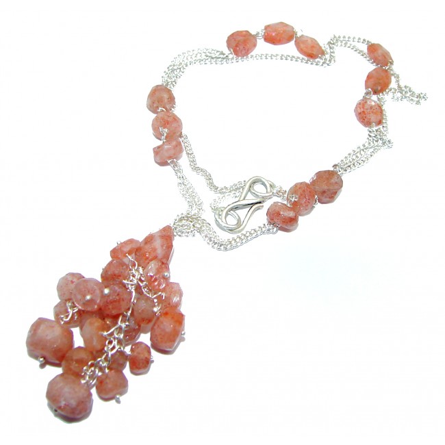 Ray Of Light Golden Calcite .925 Sterling Silver necklace