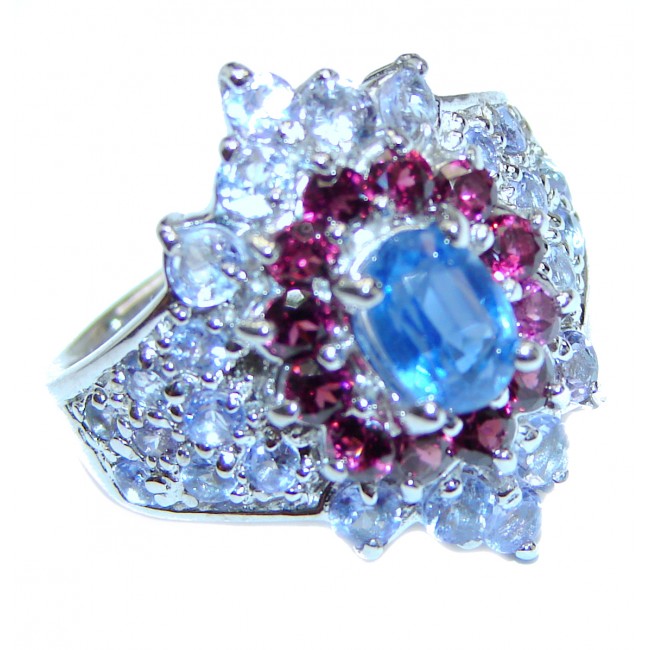 Fancy Swiss Blue Topaz .925 Sterling Silver handcrafted ring size 8